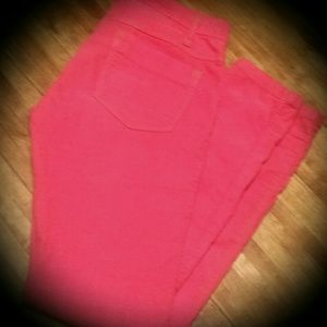 FREE PEOPLE Bright Pink Corduroy Pants Size 28